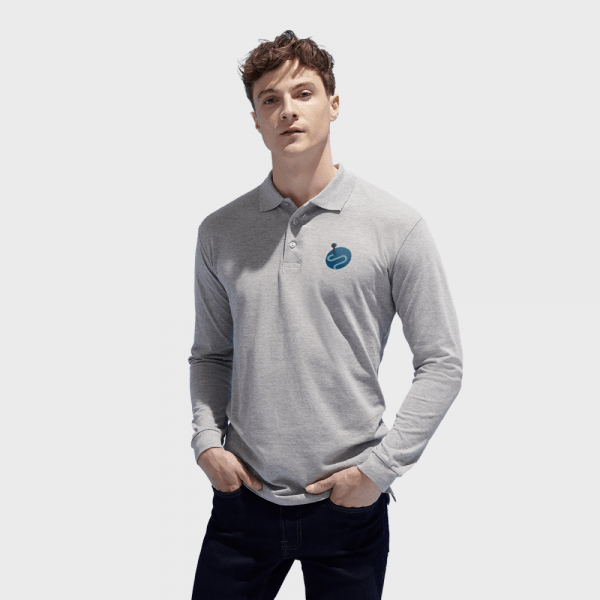 Polo manches longues gris