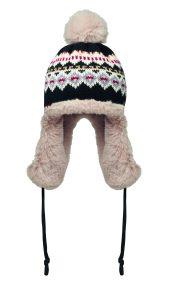 Bonnet Yulong tricoté, oreillettes et pompon doublé polaire