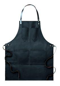 Tablier CHEF toile enduite & cuir - poches pratiques